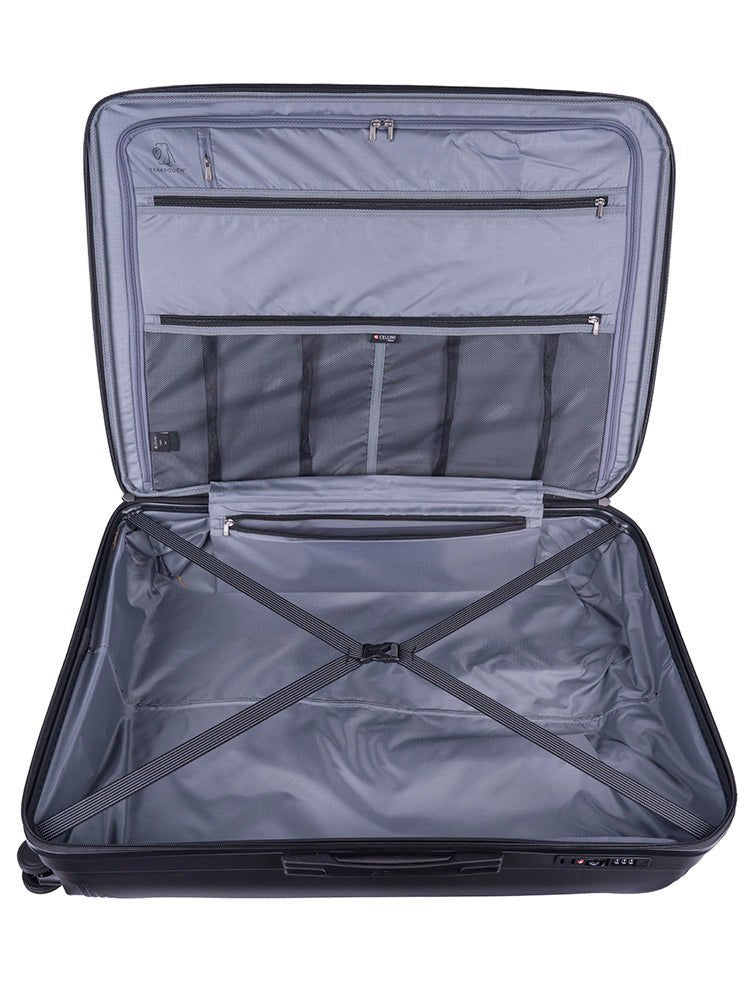 Cellini Qwest Large 4 Wheel Trolley Case | Black - KaryKase