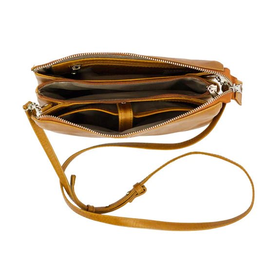 Mally Tara Leather Crossbody Bag | Toffee - KaryKase