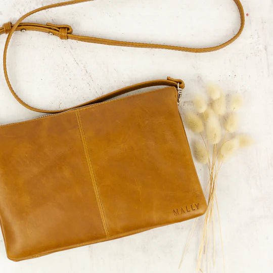 Mally Tara Leather Crossbody Bag | Toffee - KaryKase