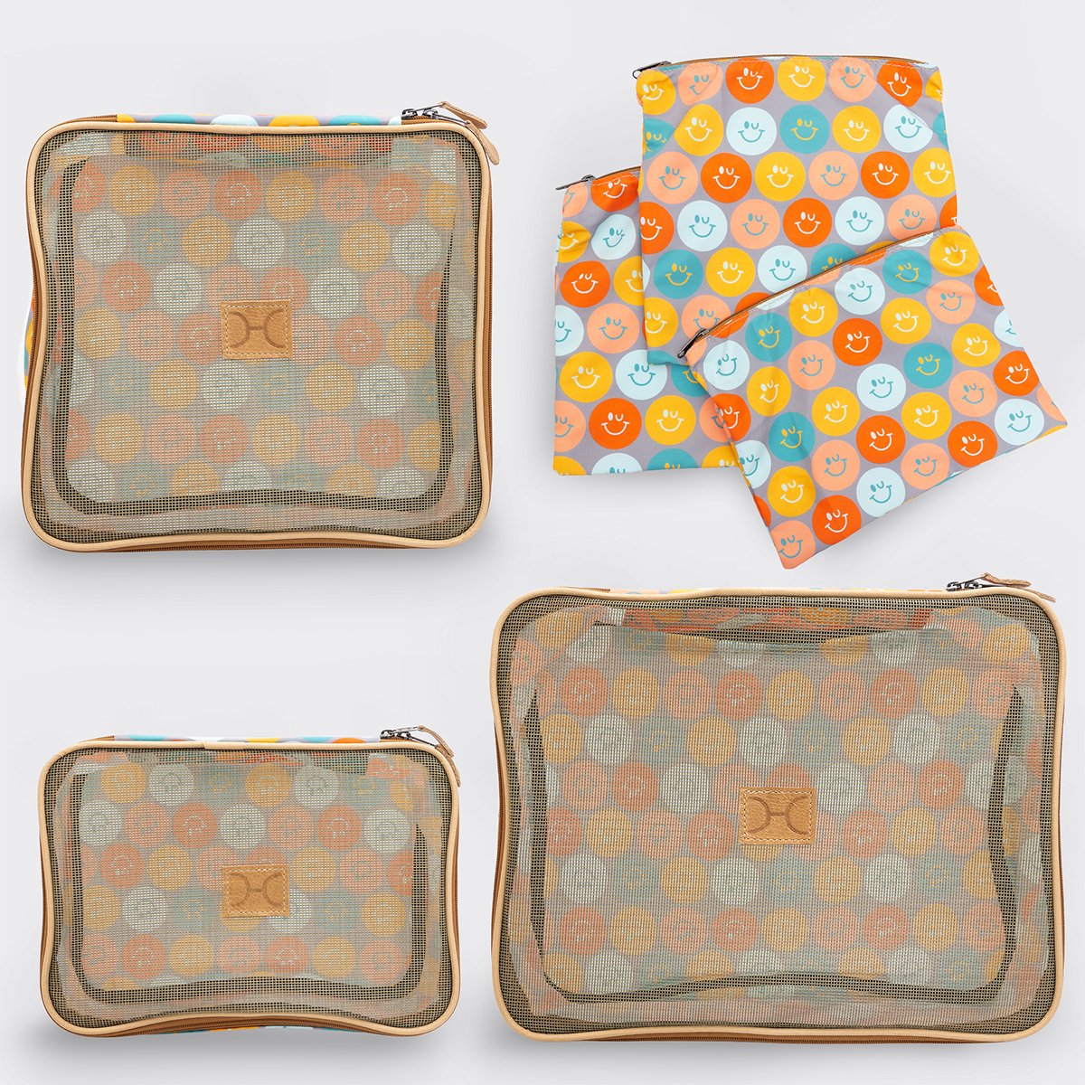 Thandana Kids Travel Luggage Organizer Pods - 6 Piece Set | Smiley Jet - KaryKase