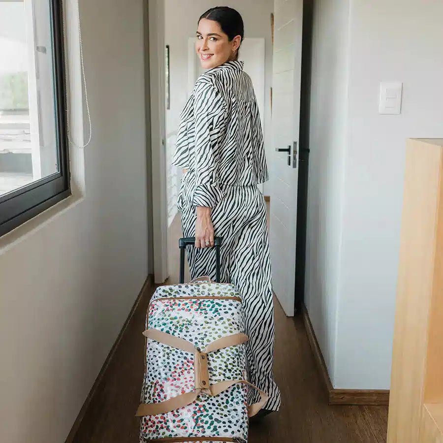 Thandana Laminated Fabric Wheeled Duffel Bag - KaryKase