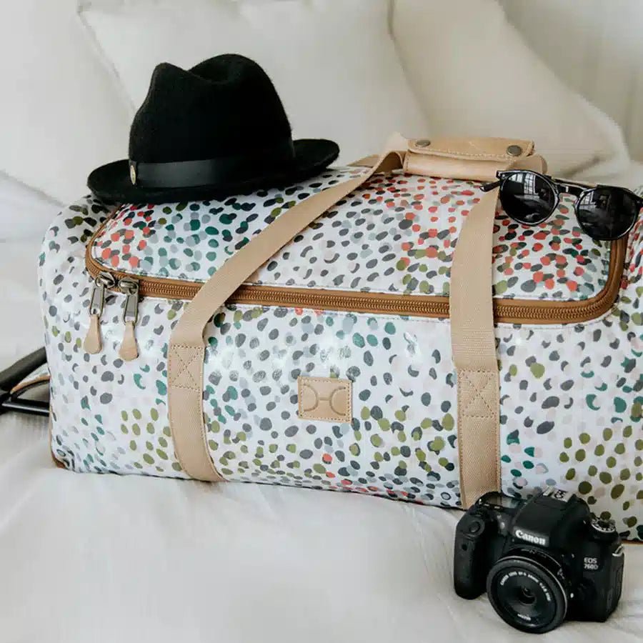 Thandana Laminated Fabric Wheeled Duffel Bag - KaryKase