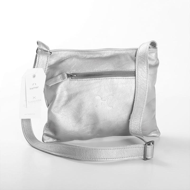 Thandana Mini Messenger Metallic Leather Handbag - KaryKase