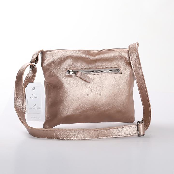 Thandana Mini Messenger Metallic Leather Handbag - KaryKase