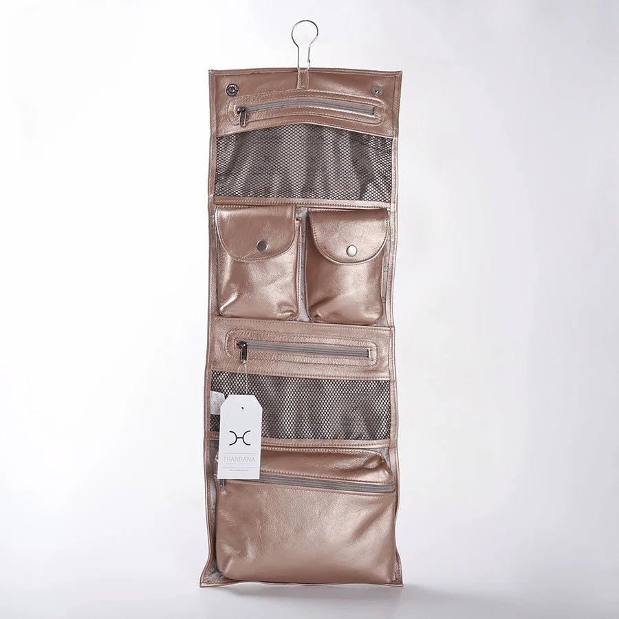 Thandana Roll Up Leather Toiletry Bag With Hook - KaryKase
