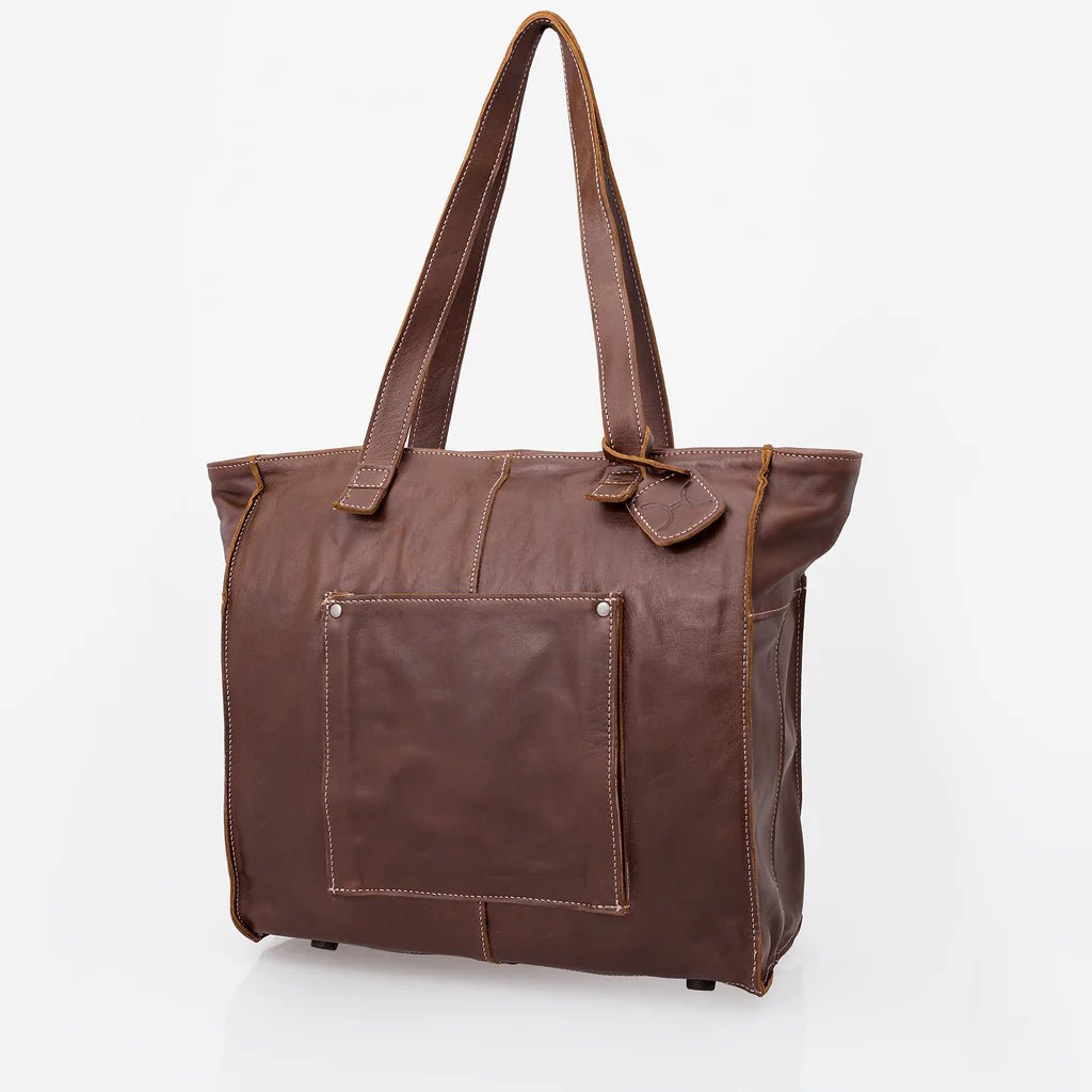 Thandana Zippered Travel Tote Leather Handbag - KaryKase