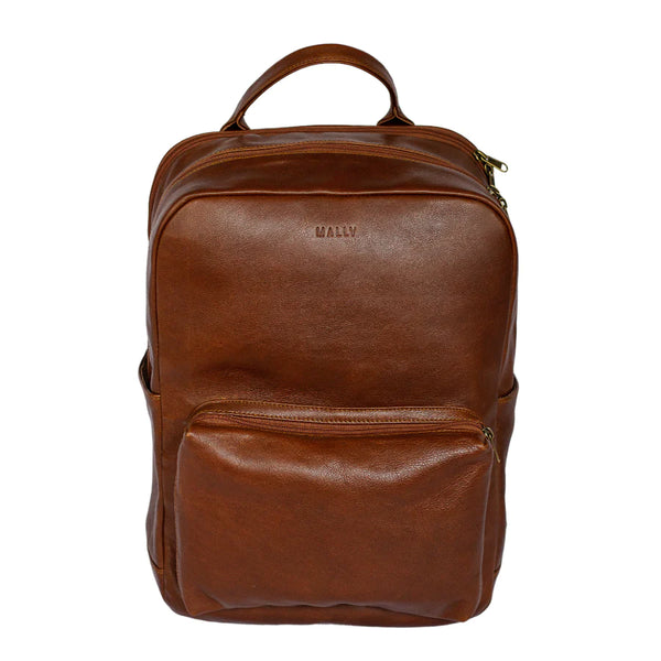 Mally Hunter Leather Laptop Backpack | Brown - KaryKase