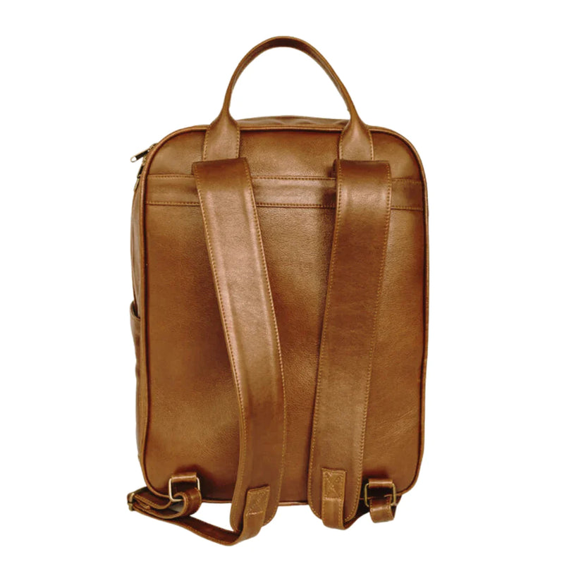 Mally Hunter Leather Laptop Backpack | Toffee - KaryKase