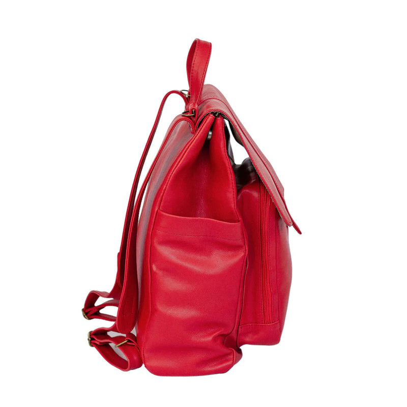 Mally Luxury Baby Backpack With Mat & Stroller Straps | Red - KaryKase