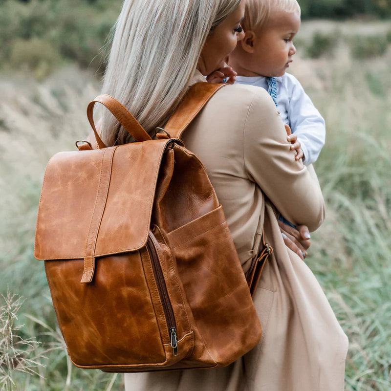Mally Luxury Baby Backpack With Mat & Stroller Straps | Toffee - KaryKase