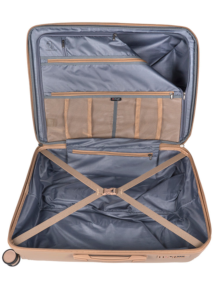 Cellini Qwest Medium 4 Wheel Trolley Case | Rock Brown