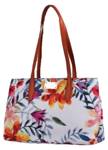 Pierre Cardin Aasha Floral Tote Handbag | Orange Tan - KaryKase