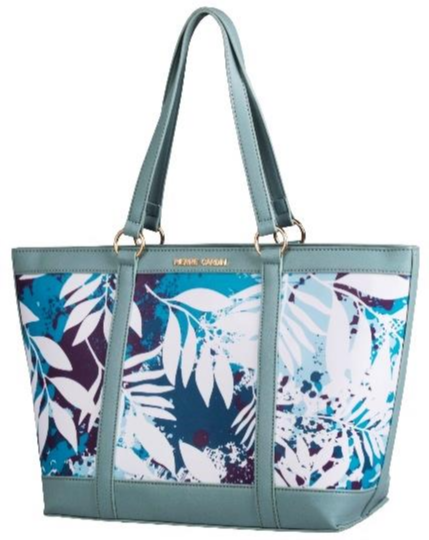 Pierre Cardin Amazon Abstract Tropical Tote Handbag | Mint - KaryKase