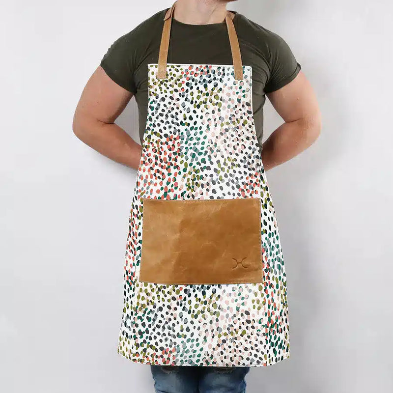 Thandana Laminated Fabric with Leather Pouch Apron | New Designs - KaryKase