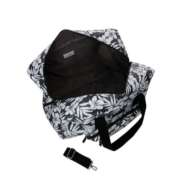 Escape Carry-All Weekender Bag | Black & White Hibiscus - KaryKase