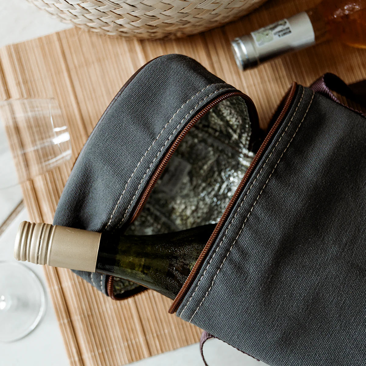 Thandana Canvas & Leather Double Carry Wine Cooler