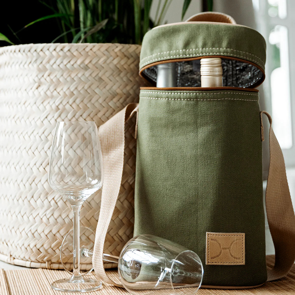 Thandana Canvas & Leather Double Carry Wine Cooler