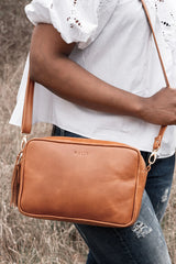 Mally Suzie Leather Sling Bag | Toffee - KaryKase