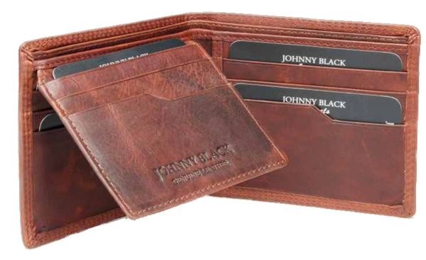 Johnny Black VT Antique 12CC Bi-Fold Leather Wallet - RFID | Brown - KaryKase