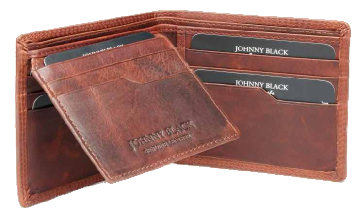 Johnny Black VT Antique 12CC Bi-Fold Leather Wallet - RFID | Brown - KaryKase