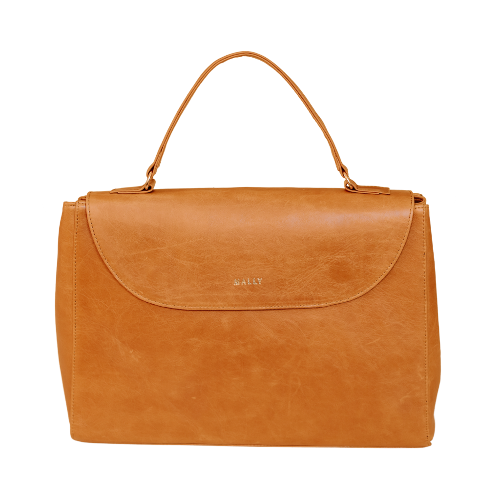 Mally Klara Leather Laptop Bag Toffee