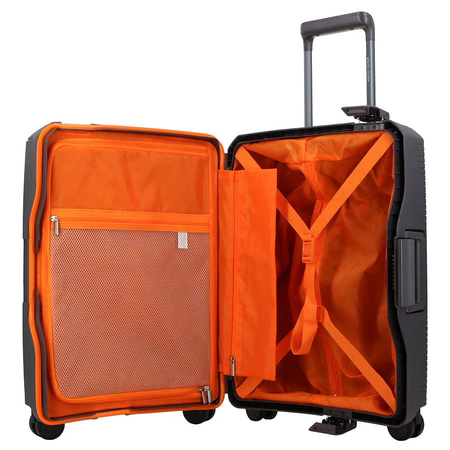 Pierre Cardin Cannes 55cm Cabin Clip Case Spinner | Charcoal