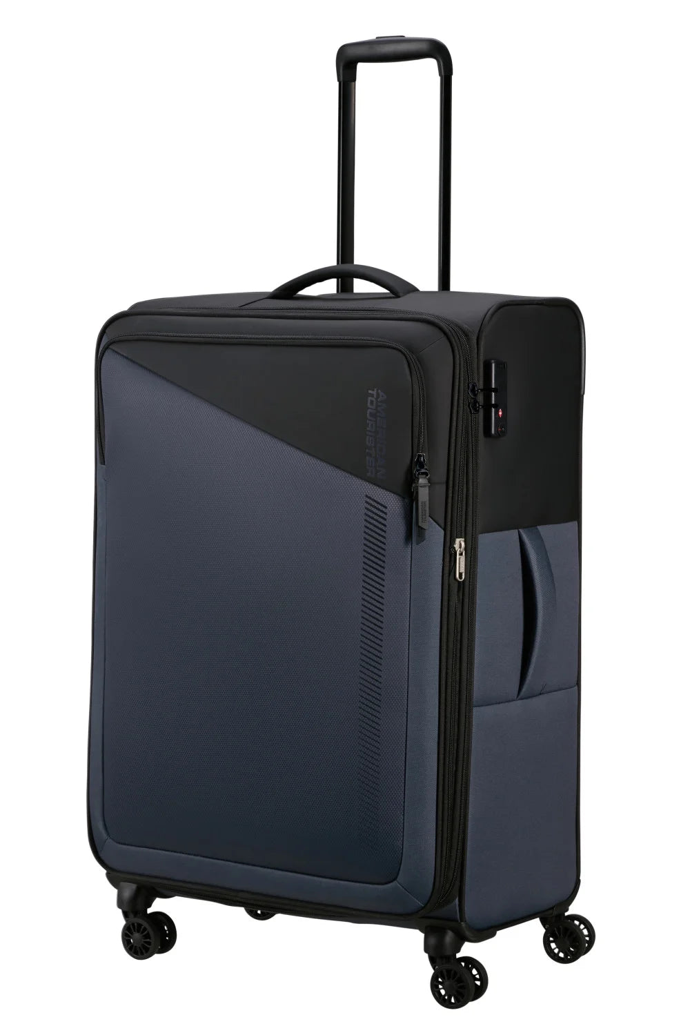 American Tourister Daring Dash 77cm Large Spinner - Expandable | Black/Grey