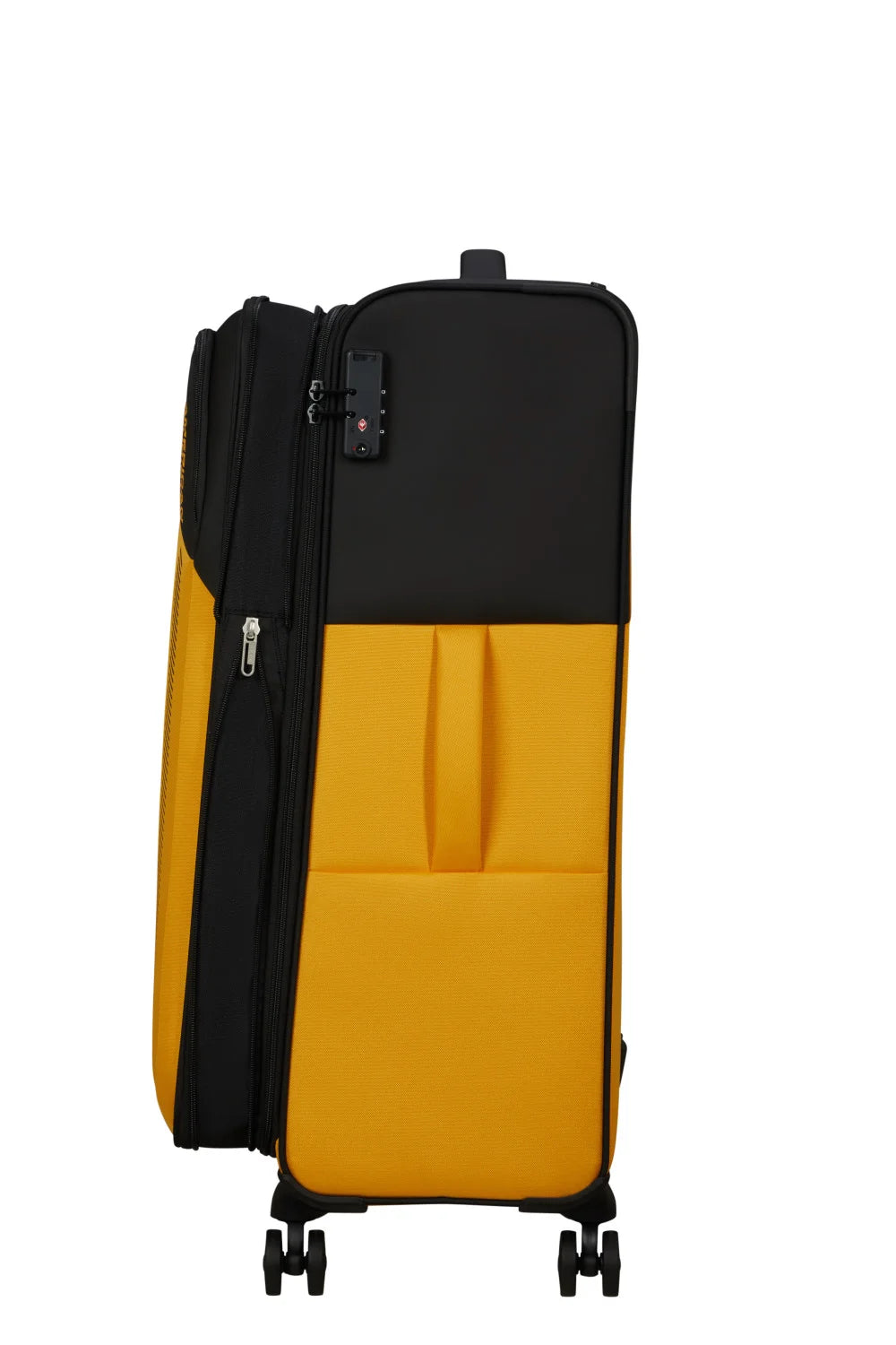 American Tourister Daring Dash 77cm Large Spinner - Expandable | Black/Yellow