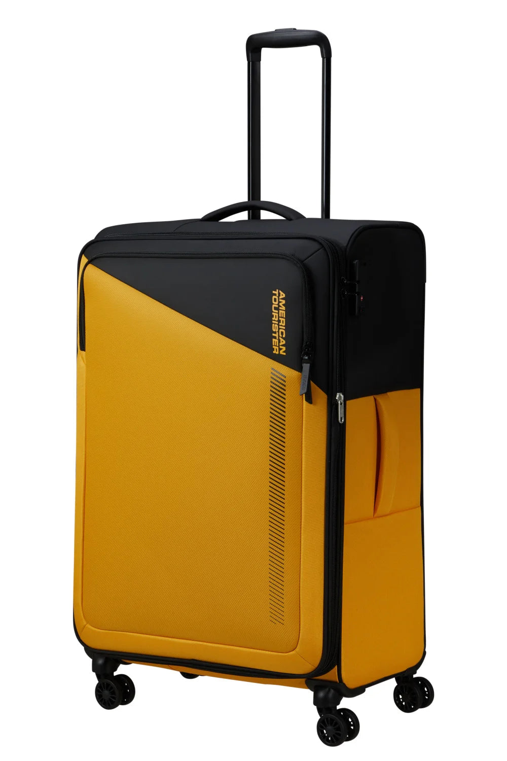 American Tourister Daring Dash 77cm Large Spinner - Expandable | Black/Yellow