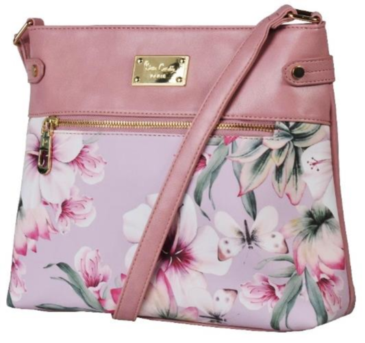Pierre Cardin Rosabella Floral Crossbody Bag | Pink - KaryKase