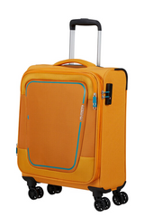 American Tourister Pulsonic 55cm Cabin Spinner - Expandable | Sunset Yellow - KaryKase