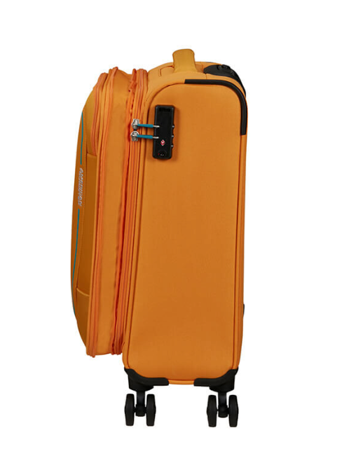 American Tourister Pulsonic 55cm Cabin Spinner - Expandable | Sunset Yellow - KaryKase