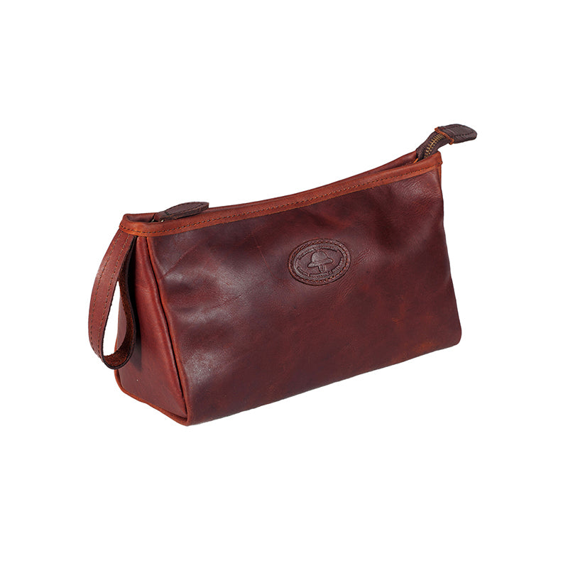 Melvill & Moon Leather Timau Toiletry Bag | Brown