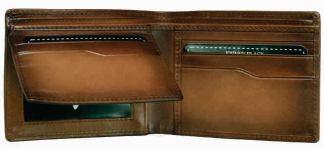 Johnny Black Kalahari 12CC Bi-Fold Leather Wallet - RFID | Burnished Tan - KaryKase