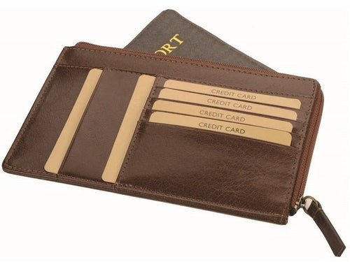 Adpel Bon Voyage Vitello Leather Passport Holder | Brown - KaryKase