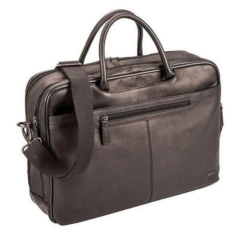 Adpel Broadway 15.6" Leather Laptop Bag | Black - KaryKase