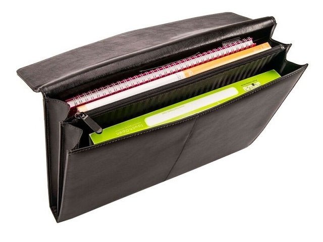 Adpel Dossier Ascot Leather Document Holder | Black - KaryKase