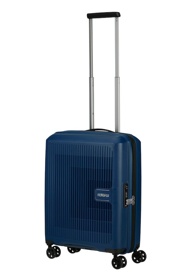 American Tourister Aerostep Expandable 55cm Cabin Spinner | Navy - KaryKase