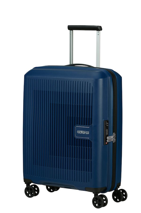 American Tourister Aerostep Expandable 55cm Cabin Spinner | Navy - KaryKase