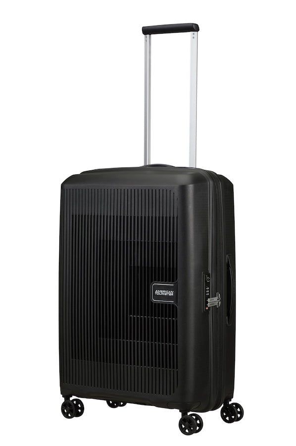 American Tourister Aerostep Expandable 67cm Medium Spinner | Black - KaryKase