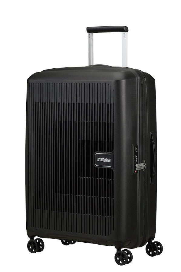 American Tourister Aerostep Expandable 67cm Medium Spinner | Black - KaryKase