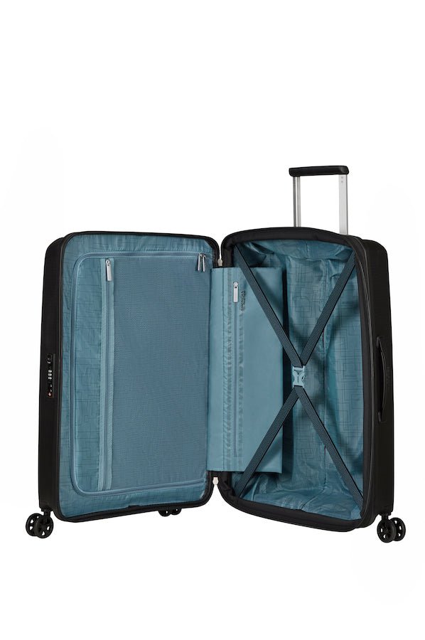 American Tourister Aerostep Expandable 67cm Medium Spinner | Black - KaryKase