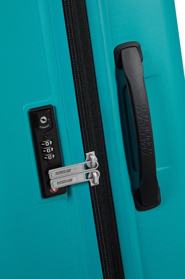 American Tourister Aerostep Expandable 77cm Large Spinner | Turquoise Tonic - KaryKase