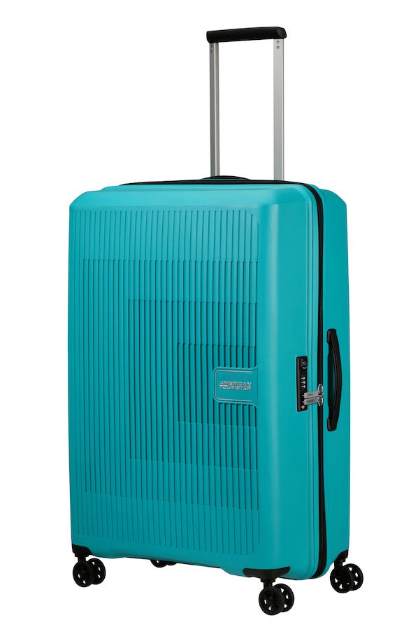 American Tourister Aerostep Expandable 77cm Large Spinner | Turquoise Tonic - KaryKase