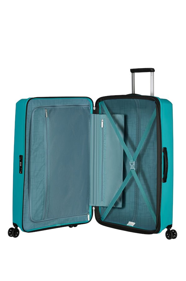 American Tourister Aerostep Expandable 77cm Large Spinner | Turquoise Tonic - KaryKase