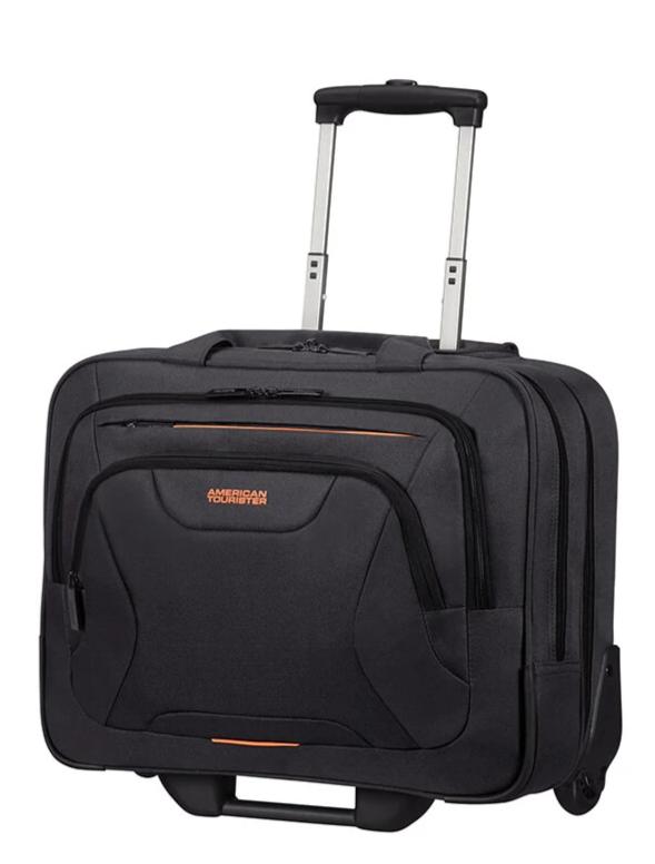 American Tourister At Work 15.6" Laptop Rolling Tote | Black/Orange - KaryKase