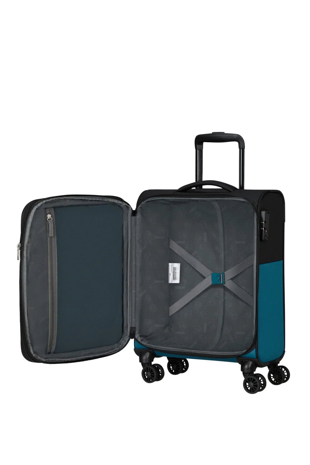 American Tourister Daring Dash 55cm Cabin Spinner - Expandable | Black/Blue - KaryKase