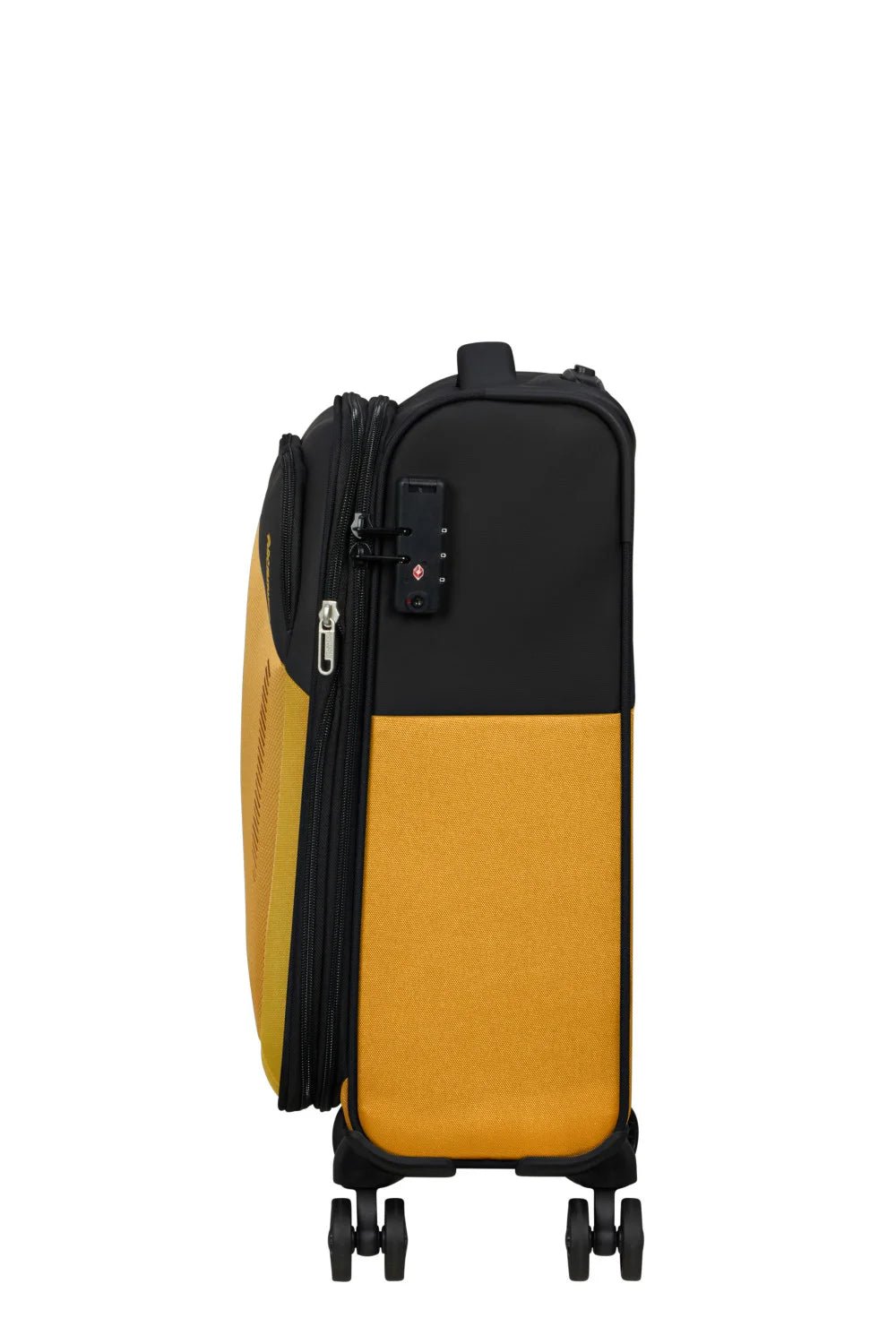 American Tourister Daring Dash 55cm Cabin Spinner - Expandable | Black/Yellow - KaryKase