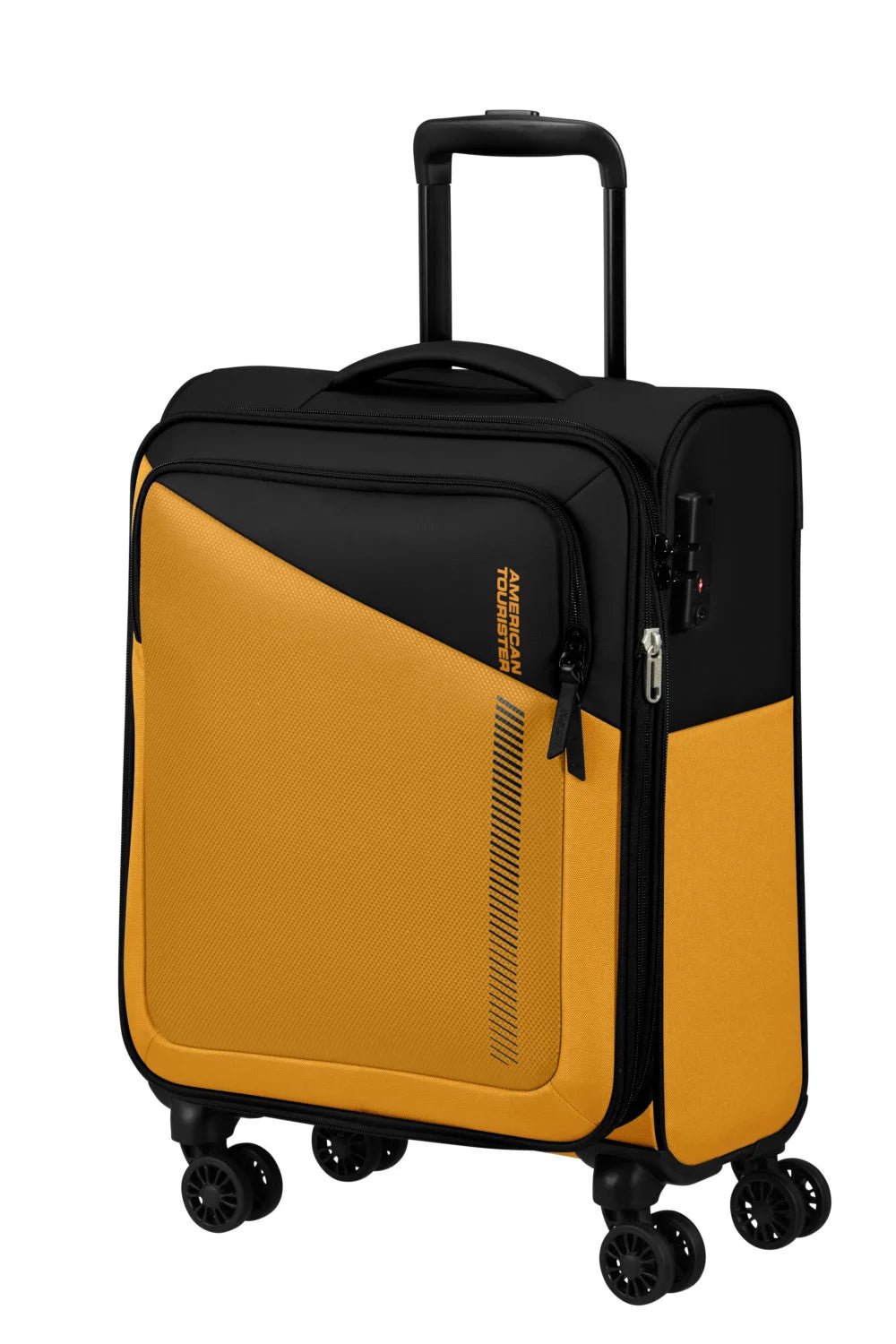 American Tourister Daring Dash 55cm Cabin Spinner - Expandable | Black/Yellow - KaryKase