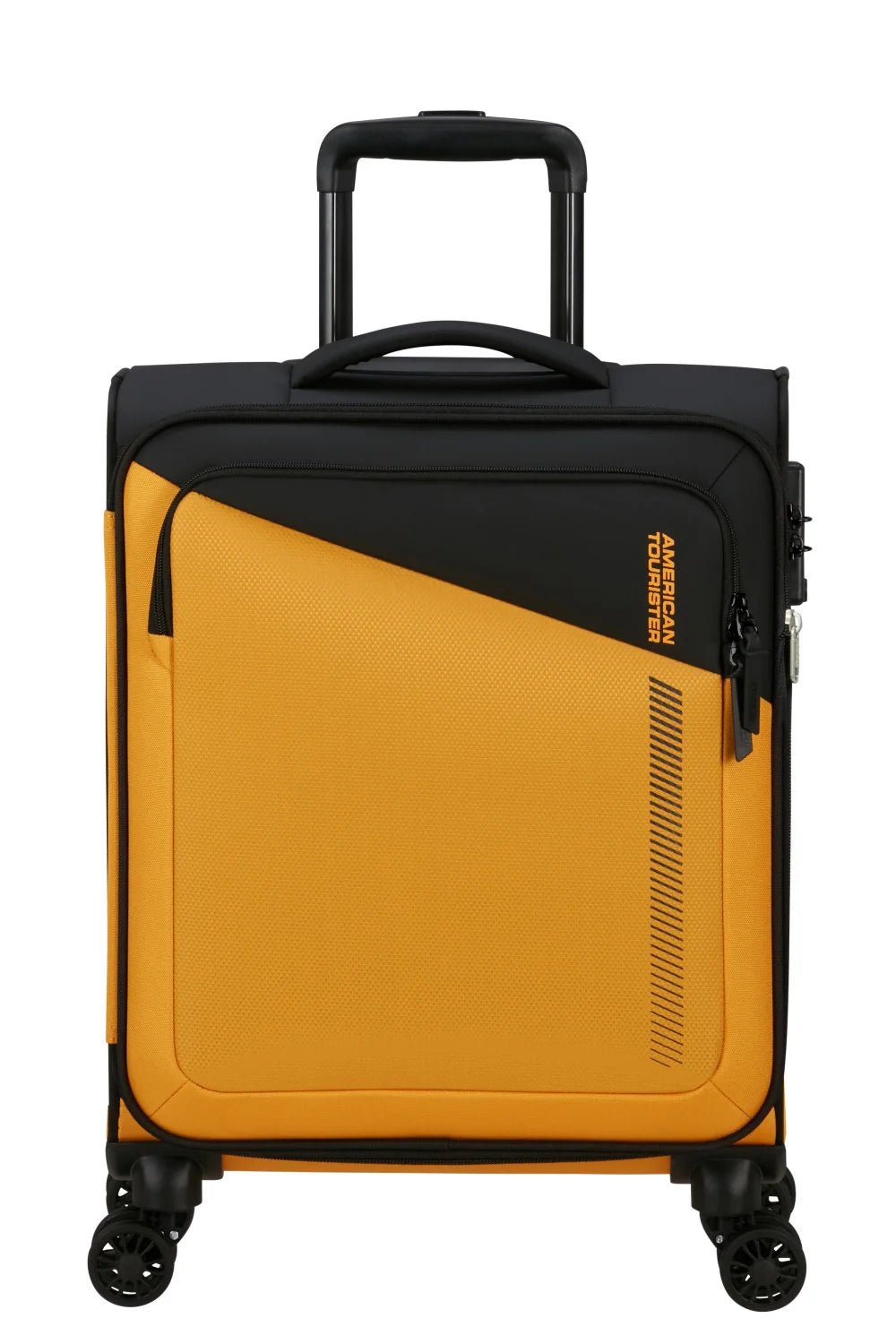 American Tourister Daring Dash 55cm Cabin Spinner - Expandable | Black/Yellow - KaryKase